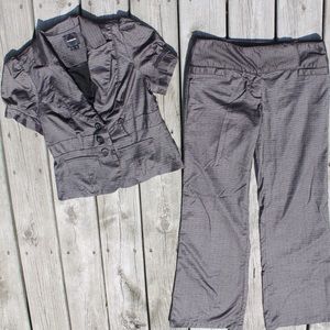 My Michelle Medium Brown Short Sleeve Pantsuit